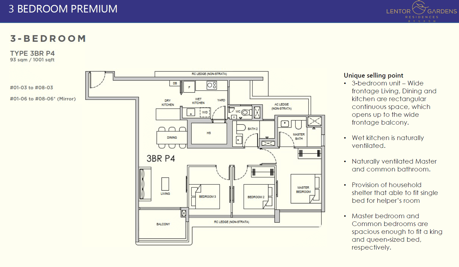 Lentor Gardens Residences 3 BEDROOM PREMIUM 3BR P4