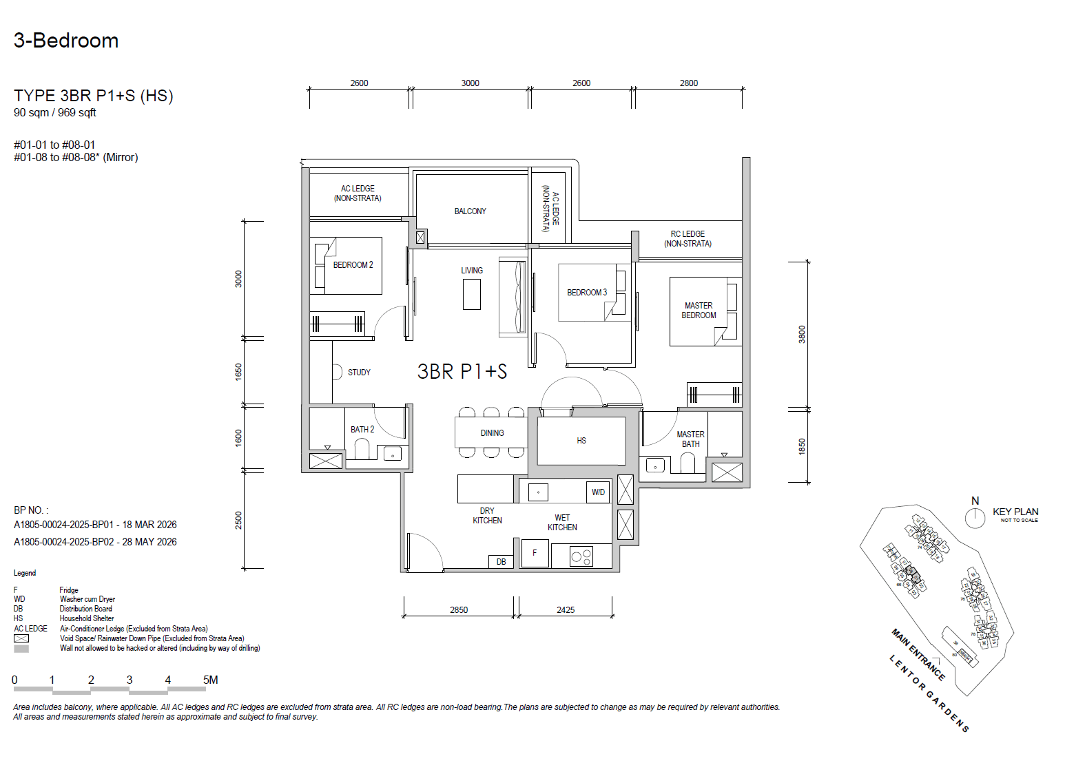 Lentor Gardens Residences 3 BEDROOM PREMIUM + STUDY 3BR P1+S