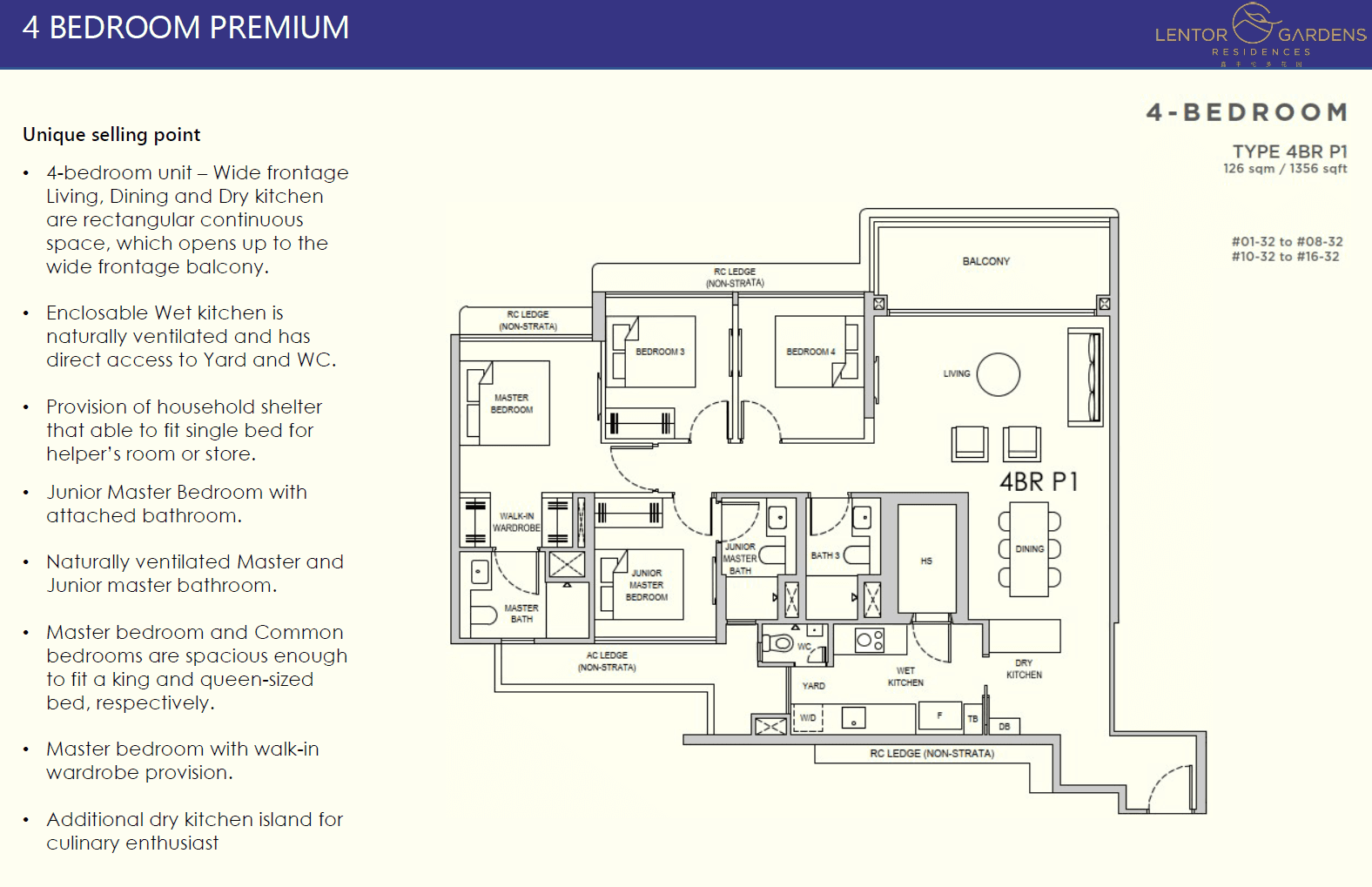 Lentor Gardens Residences 4 BEDROOM PREMIUM 4BR P1
