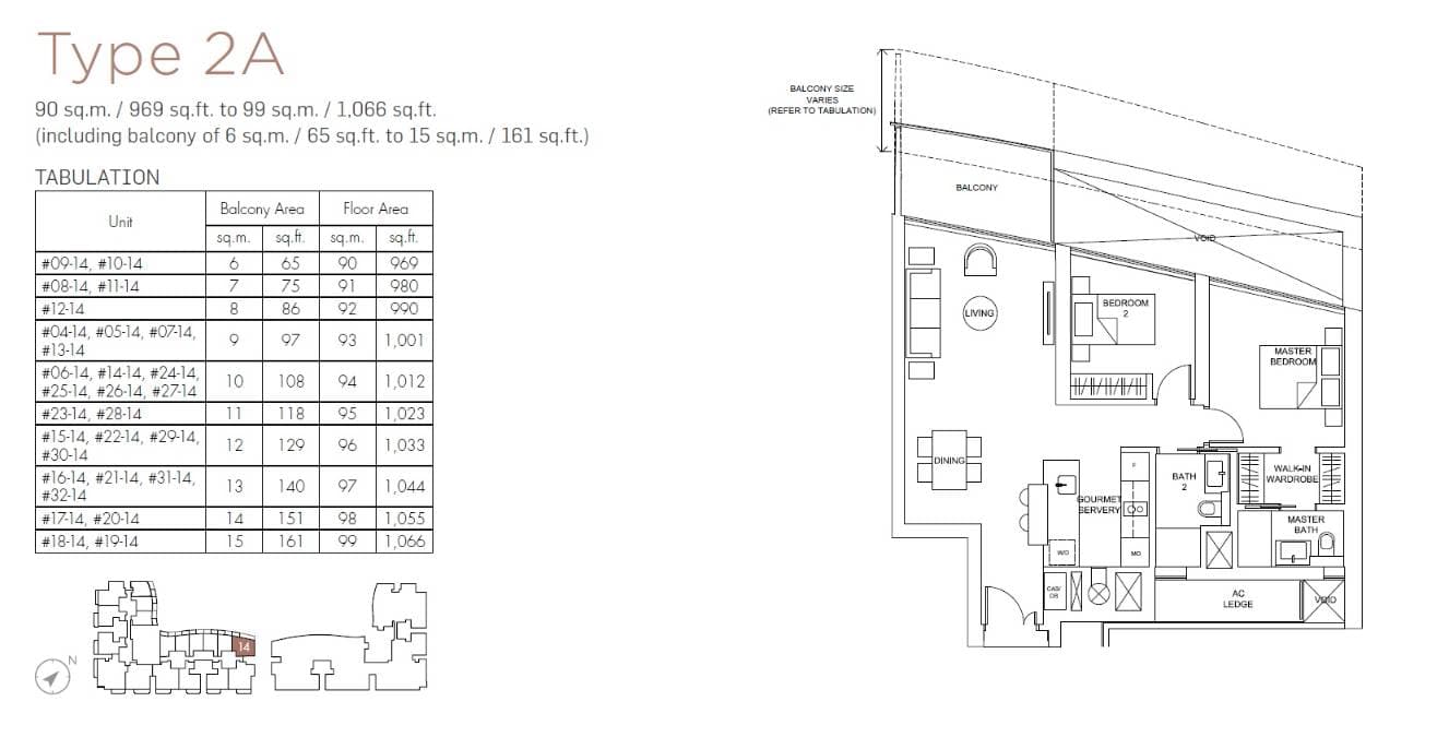 Marina One Residences 滨海盛景豪苑 2 Bedroom 2A