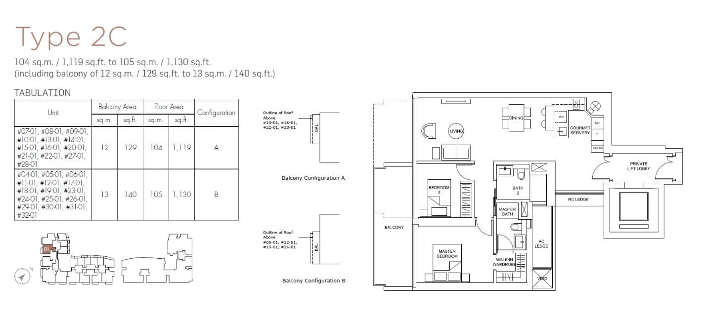 Marina One Residences 滨海盛景豪苑 2 Bedroom 2C