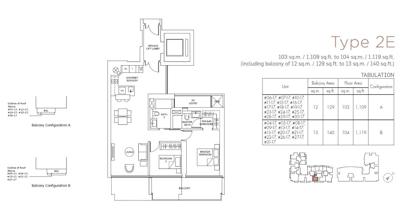 Marina One Residences 滨海盛景豪苑 2 Bedroom 2E