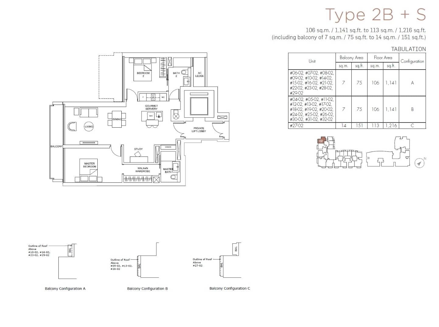 Marina One Residences 滨海盛景豪苑 2 Bedroom + Study 2B+S