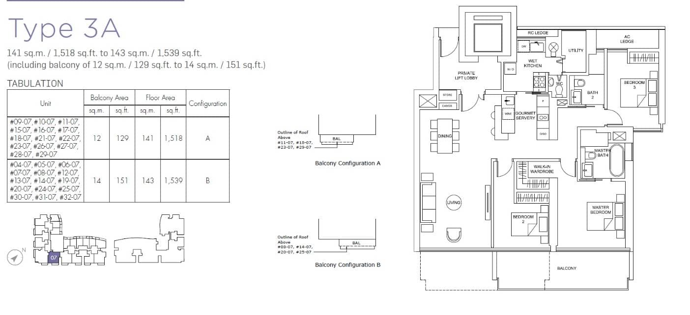 Marina One Residences 滨海盛景豪苑 3 Bedroom 3A