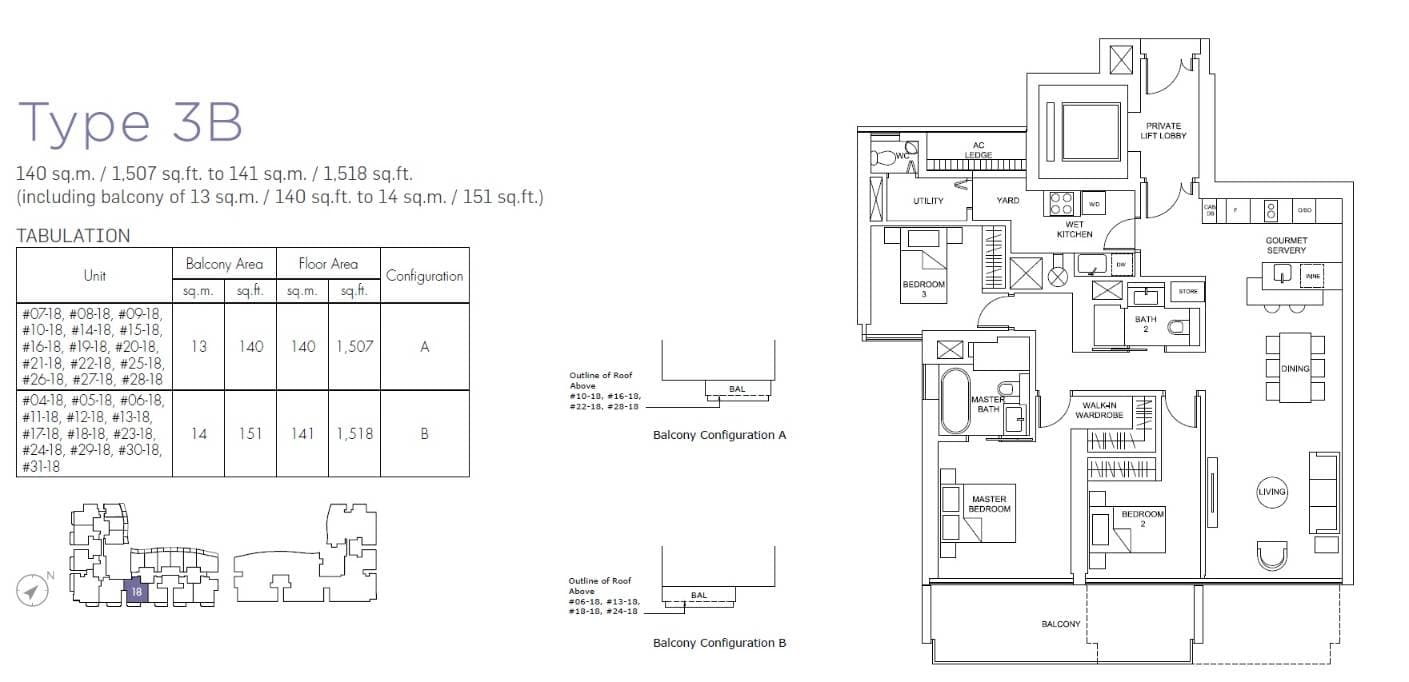 Marina One Residences 滨海盛景豪苑 3 Bedroom 3B