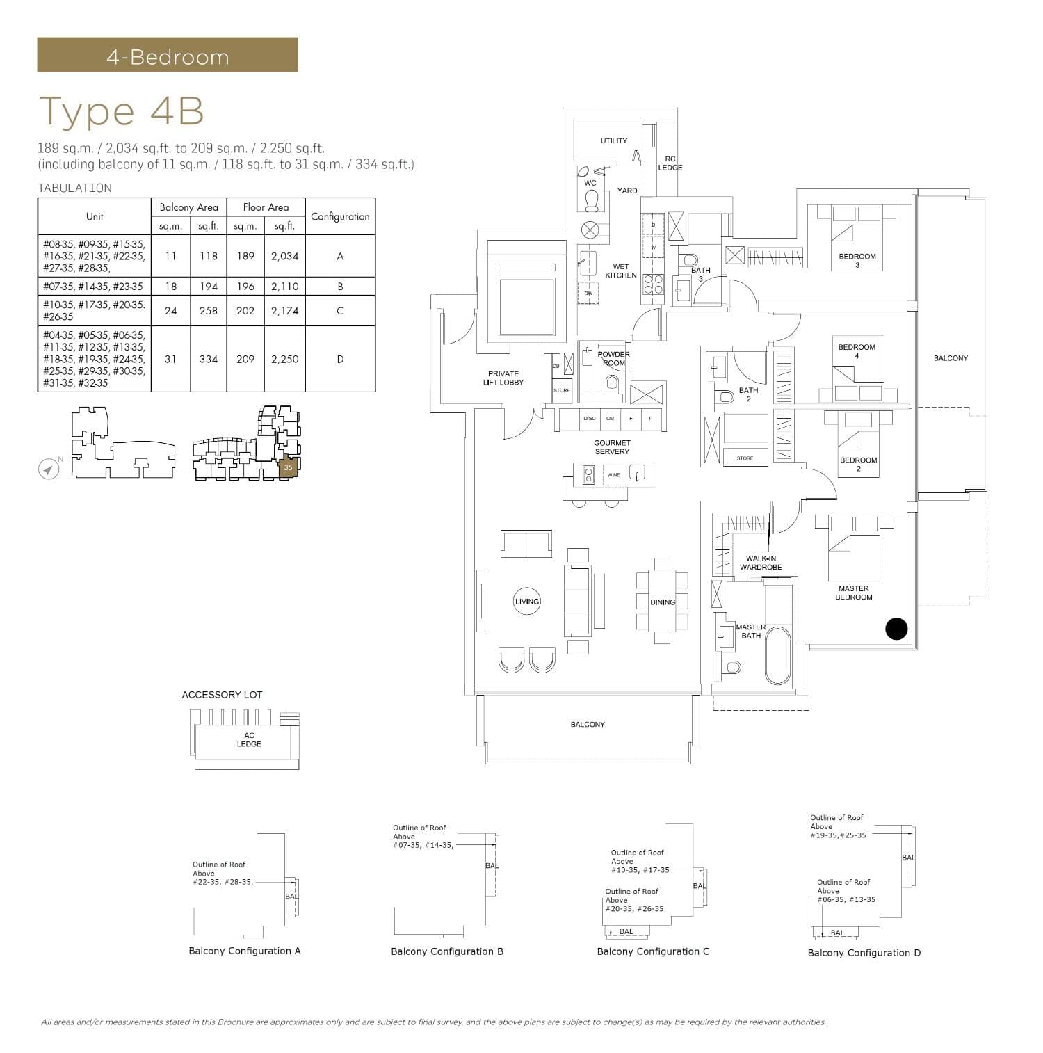 Marina One Residences 滨海盛景豪苑 4 Bedroom Type 4B