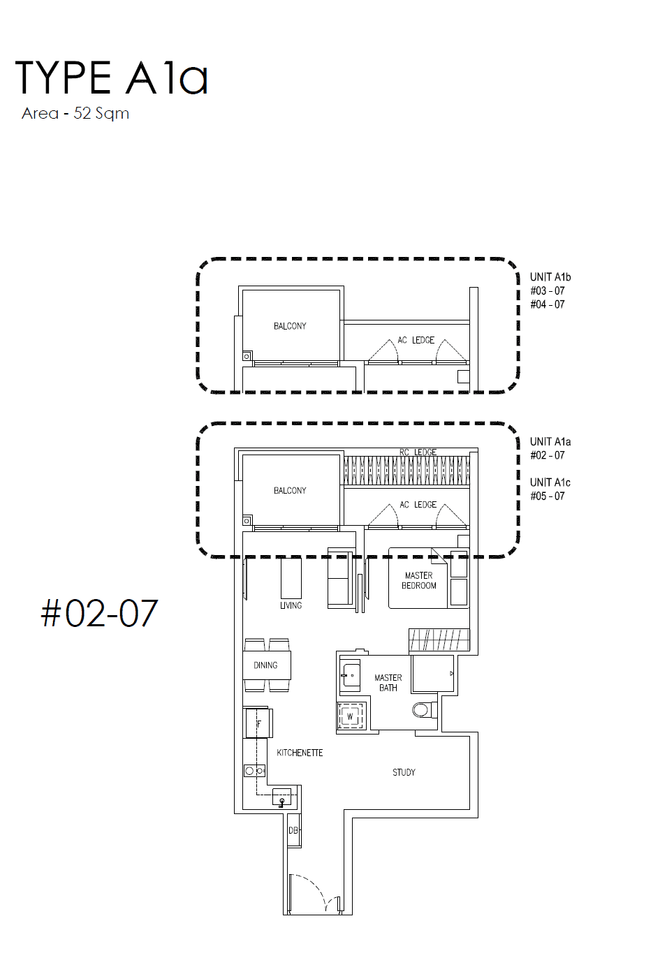 Mattar Residences 1 Bedroom + Study A1a