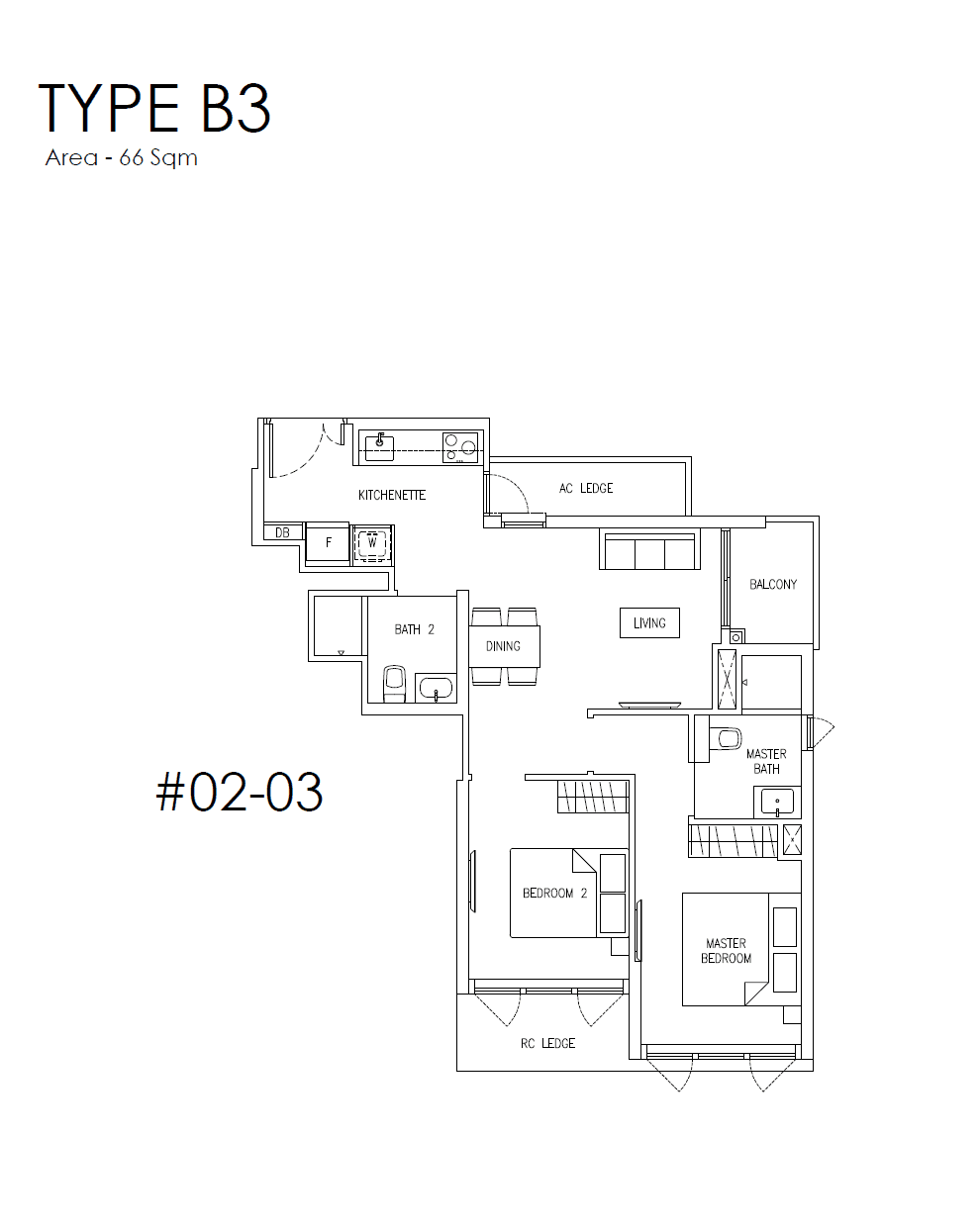 Mattar Residences 2 Bedroom B3