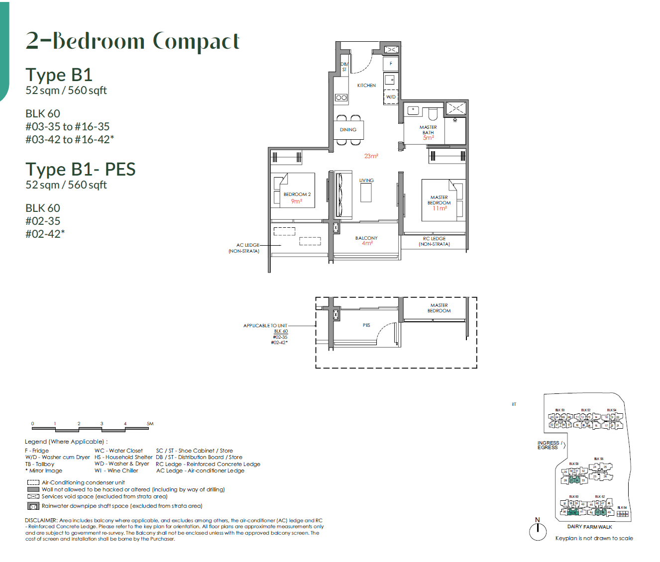 Narra Residences 2 BEDROOM COMPACT B1-PES