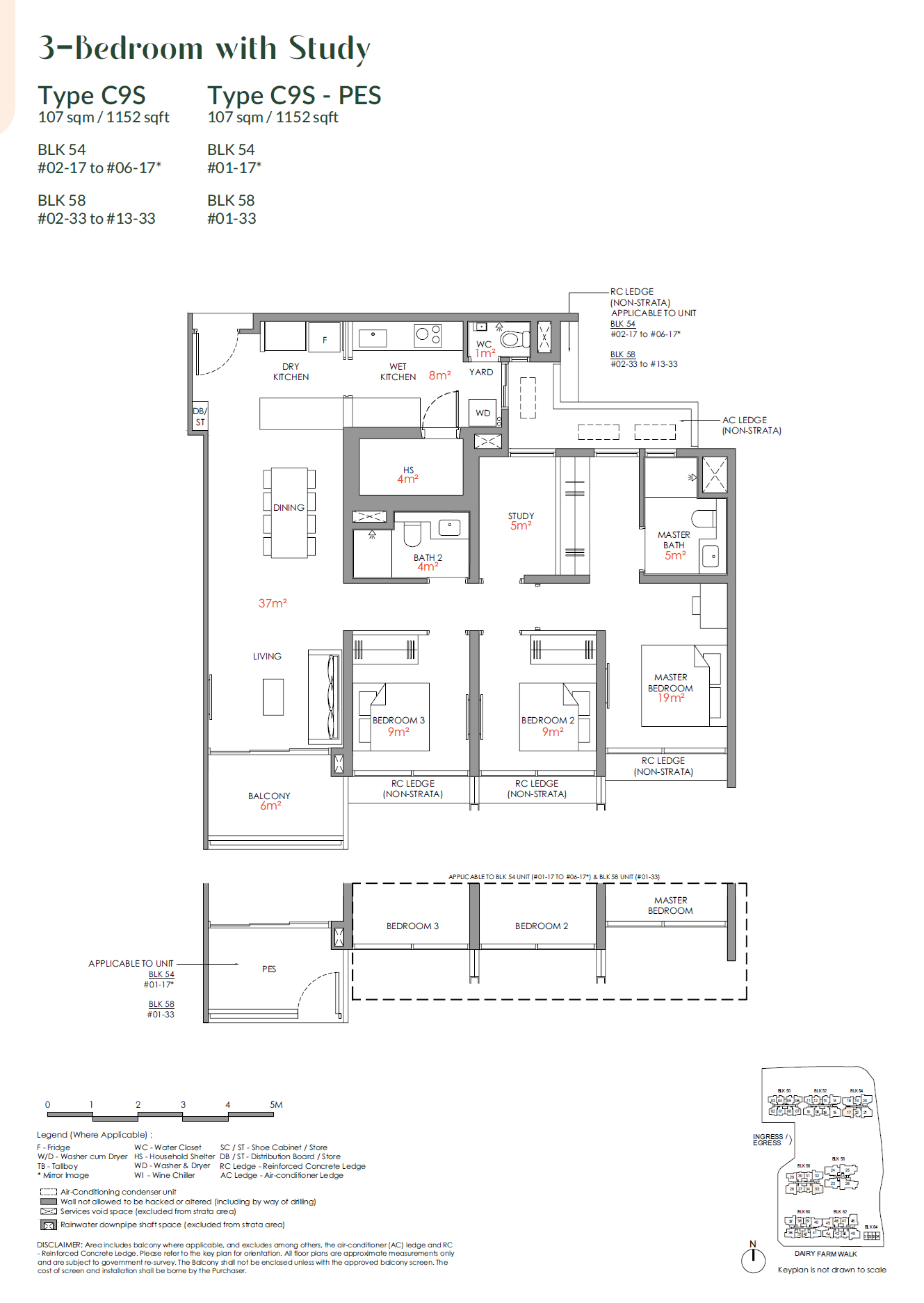 Narra Residences 3 BEDROOM with STUDY C9S-PES