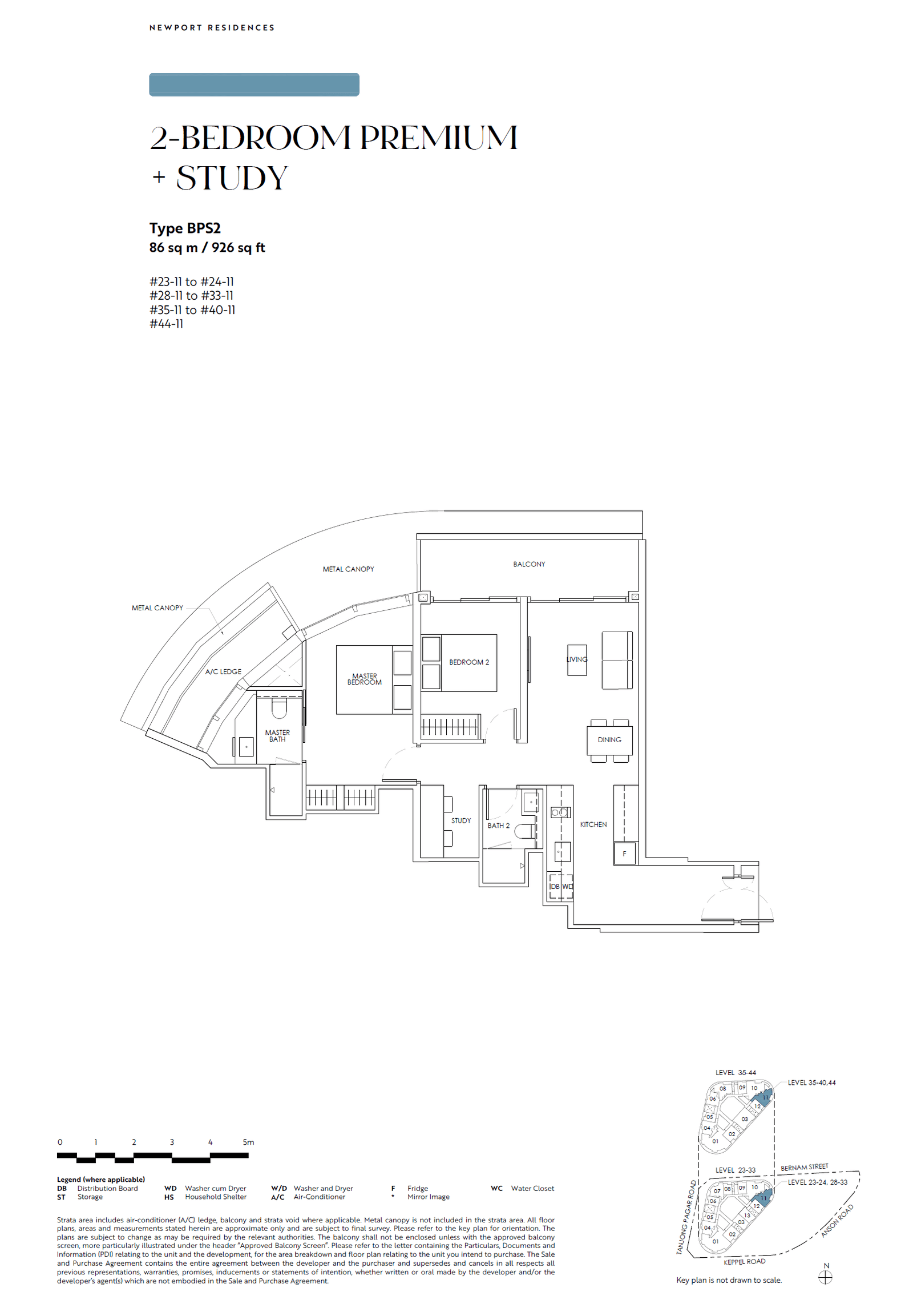 Newport Residences 2 Bedroom Premium + Ensuite Study BPS2