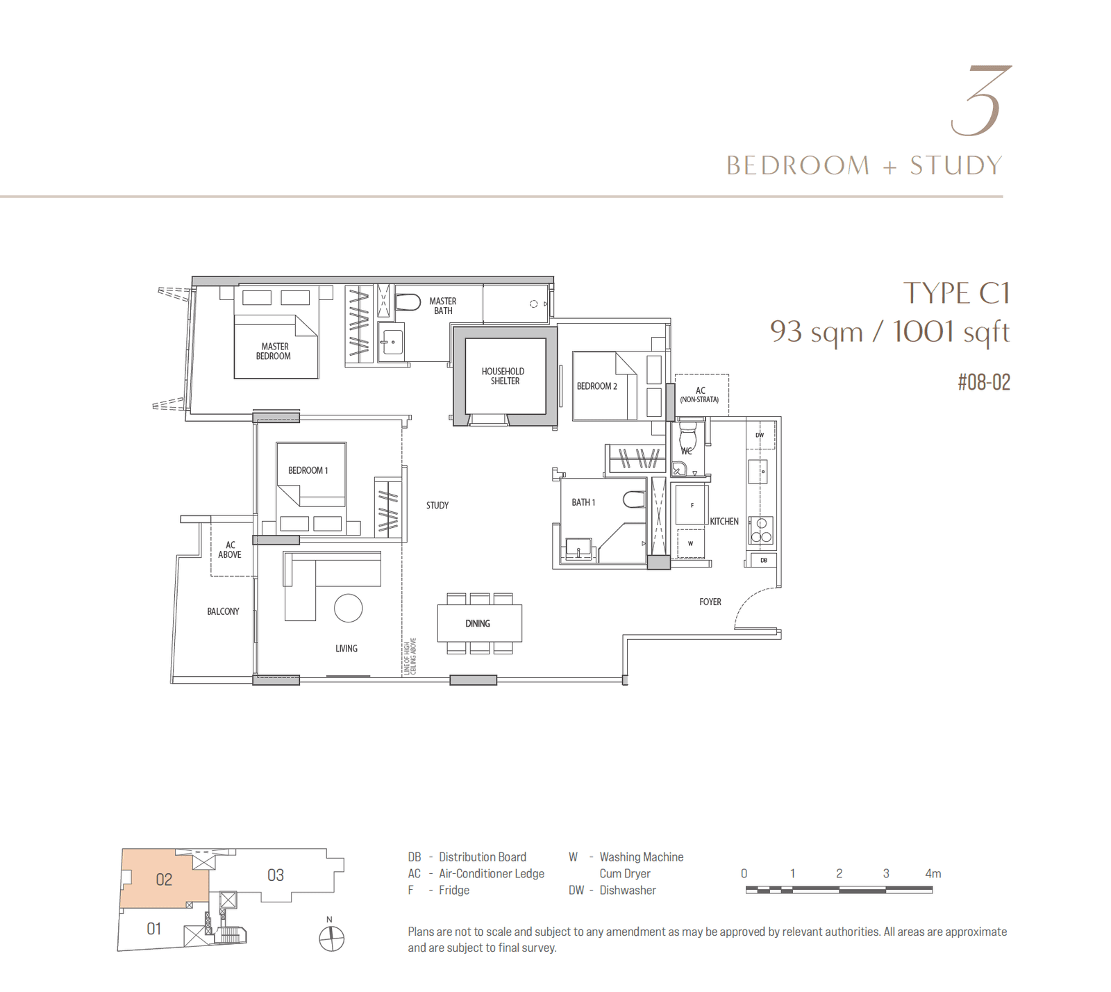 OCHO 3 Bedroom + Study C1