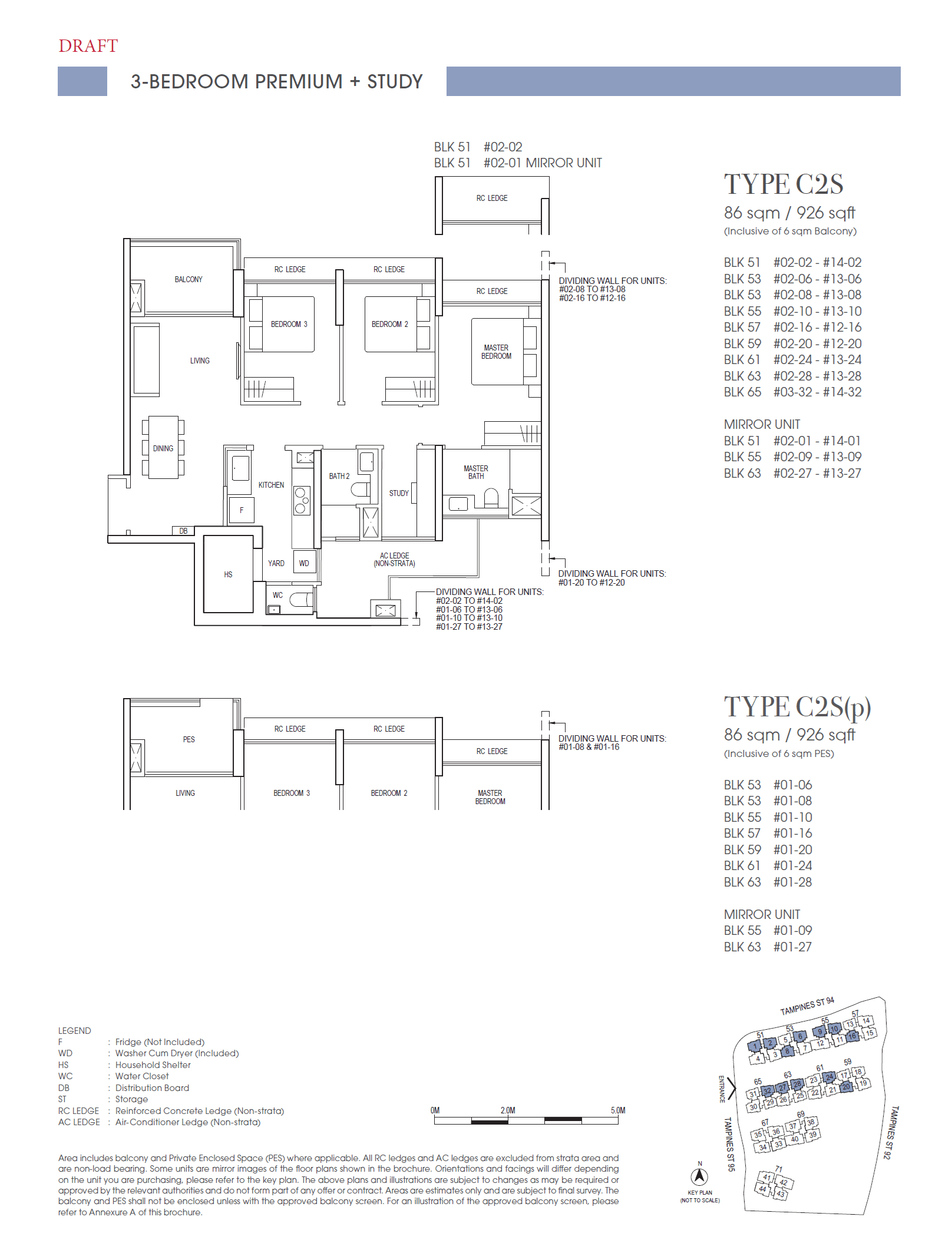 Rivelle Tampines 3 BEDROOM PREMIUM + STUDY C2S(p)