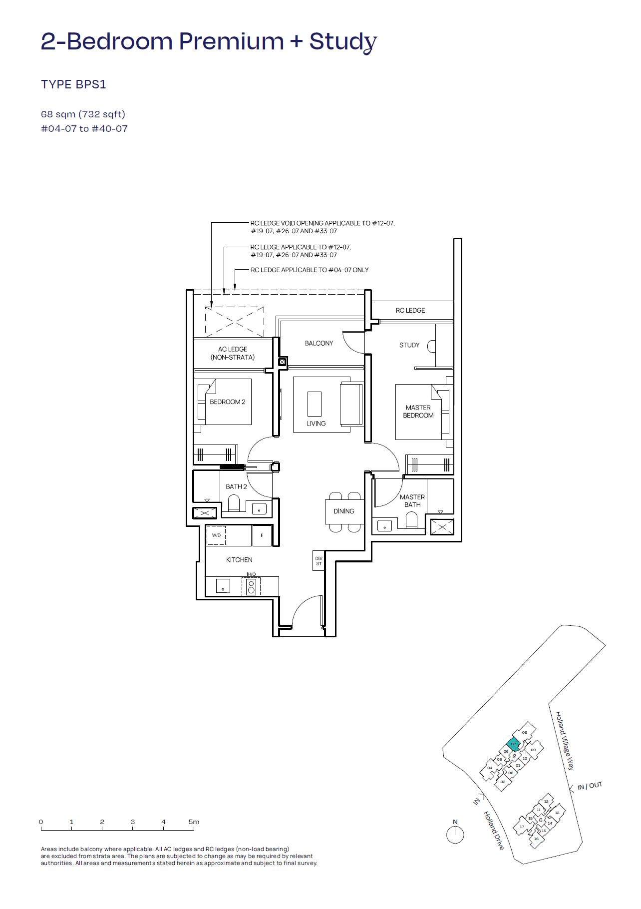 Skye At Holland 2 Bedroom Premium + Study BPS1