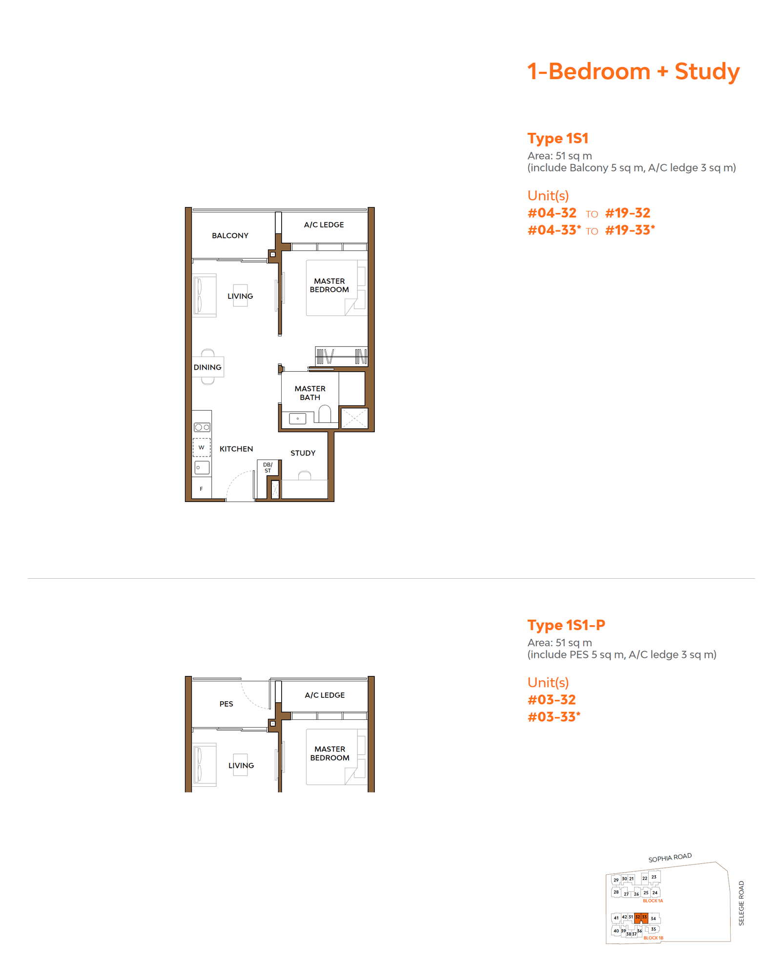 The Collective At One Sophia 1 Bed + Study 1S1-P