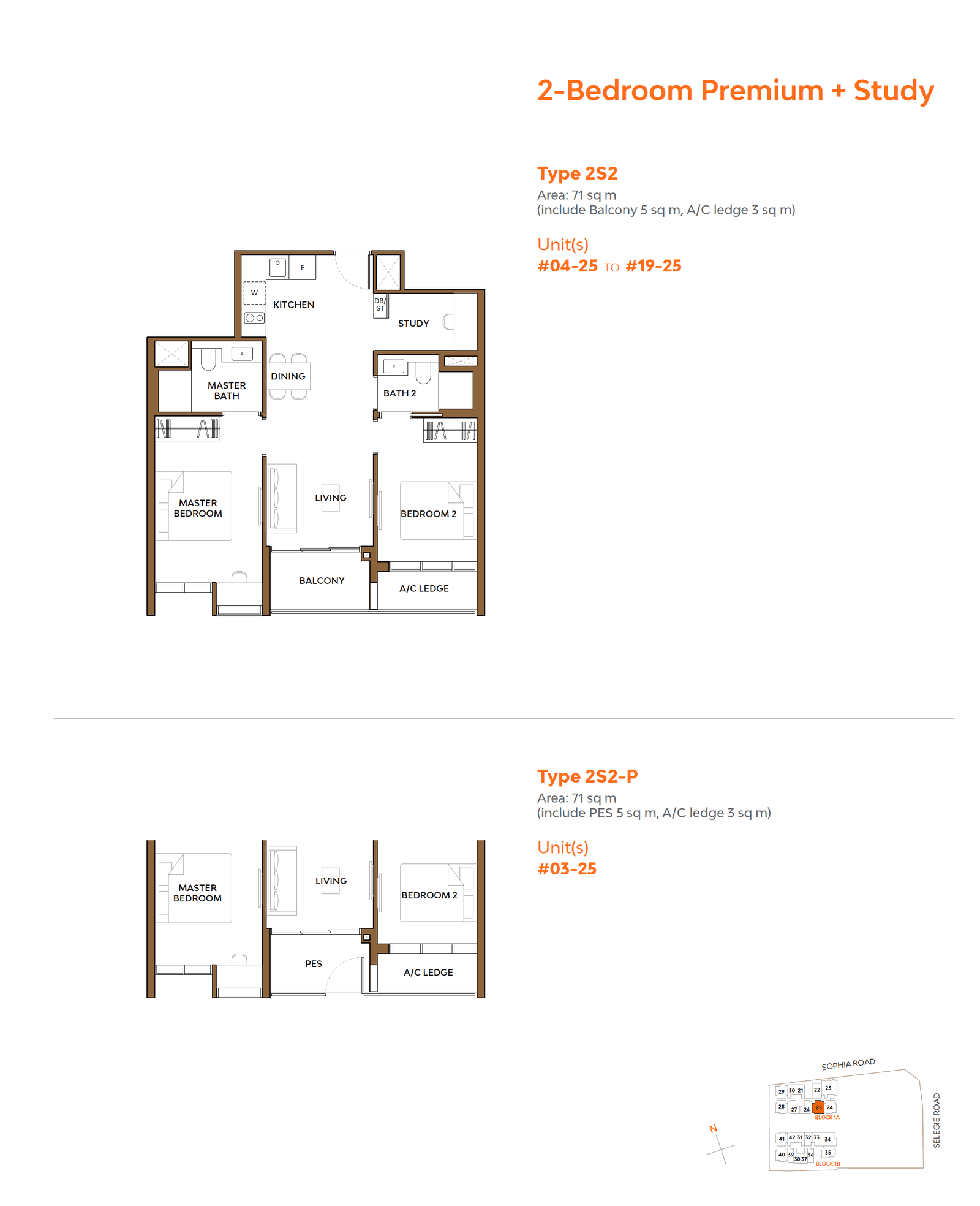 The Collective At One Sophia 2 Bed Premium + Study 2S2-P