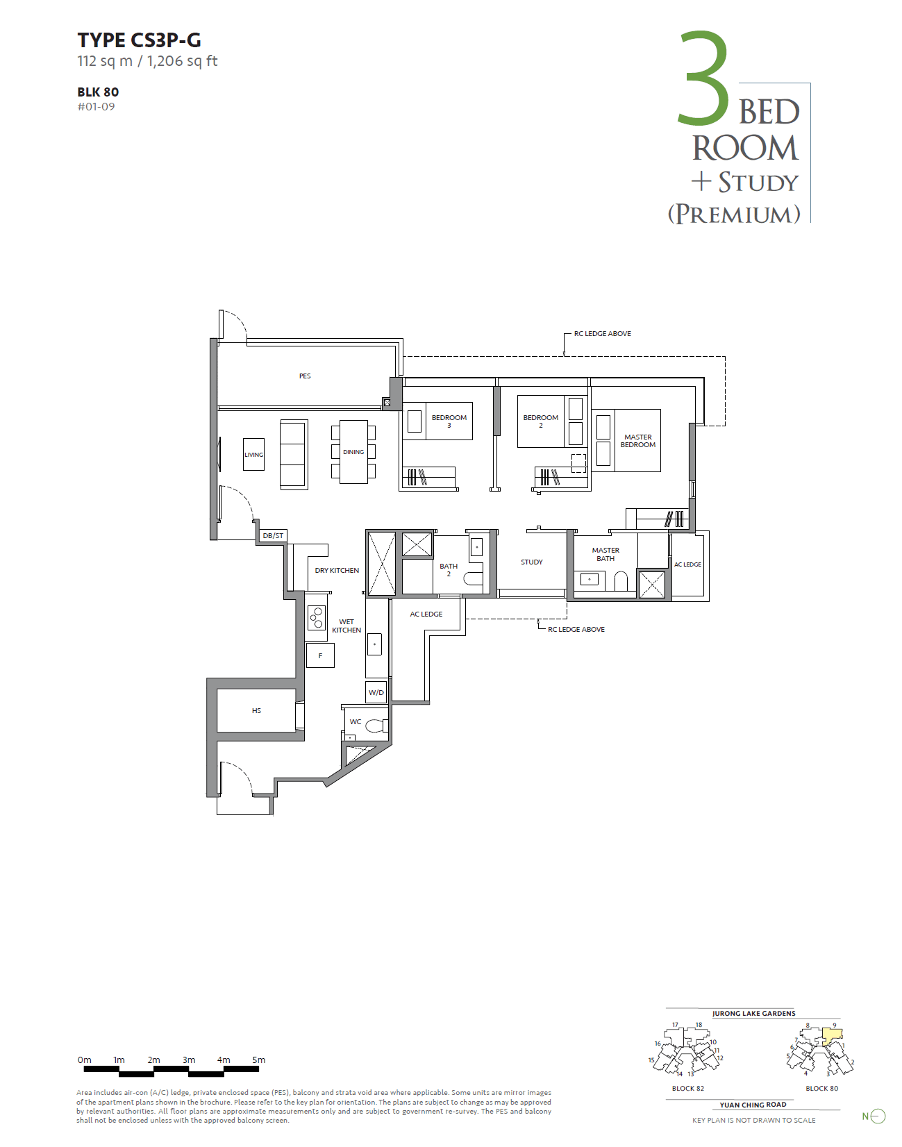 The LakeGarden Residences 3 BEDROOM + STUDY (PREMIUM) CS3P-G