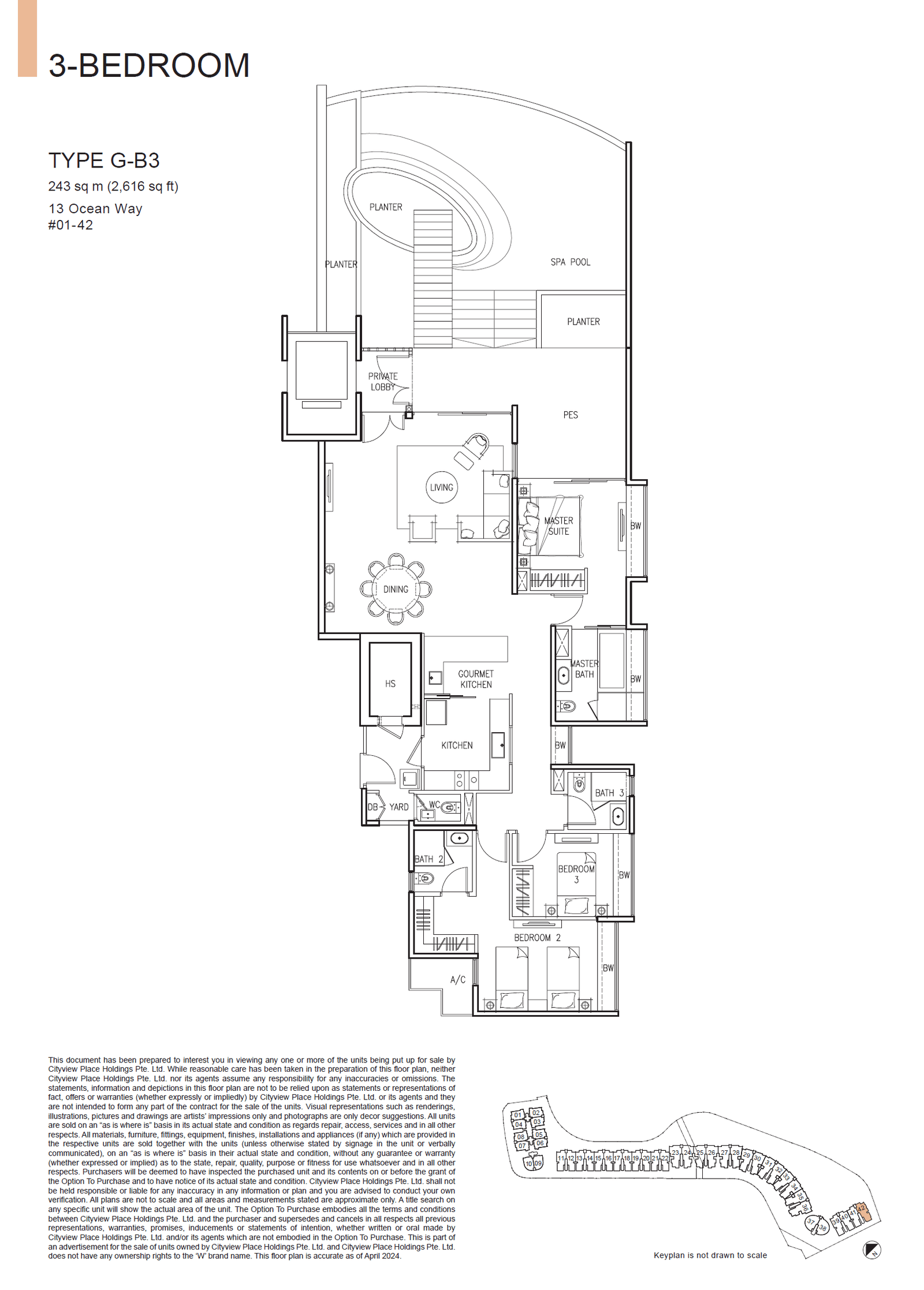 The Residences At W Singapore Sentosa Cove 3 Bedroom G-B3