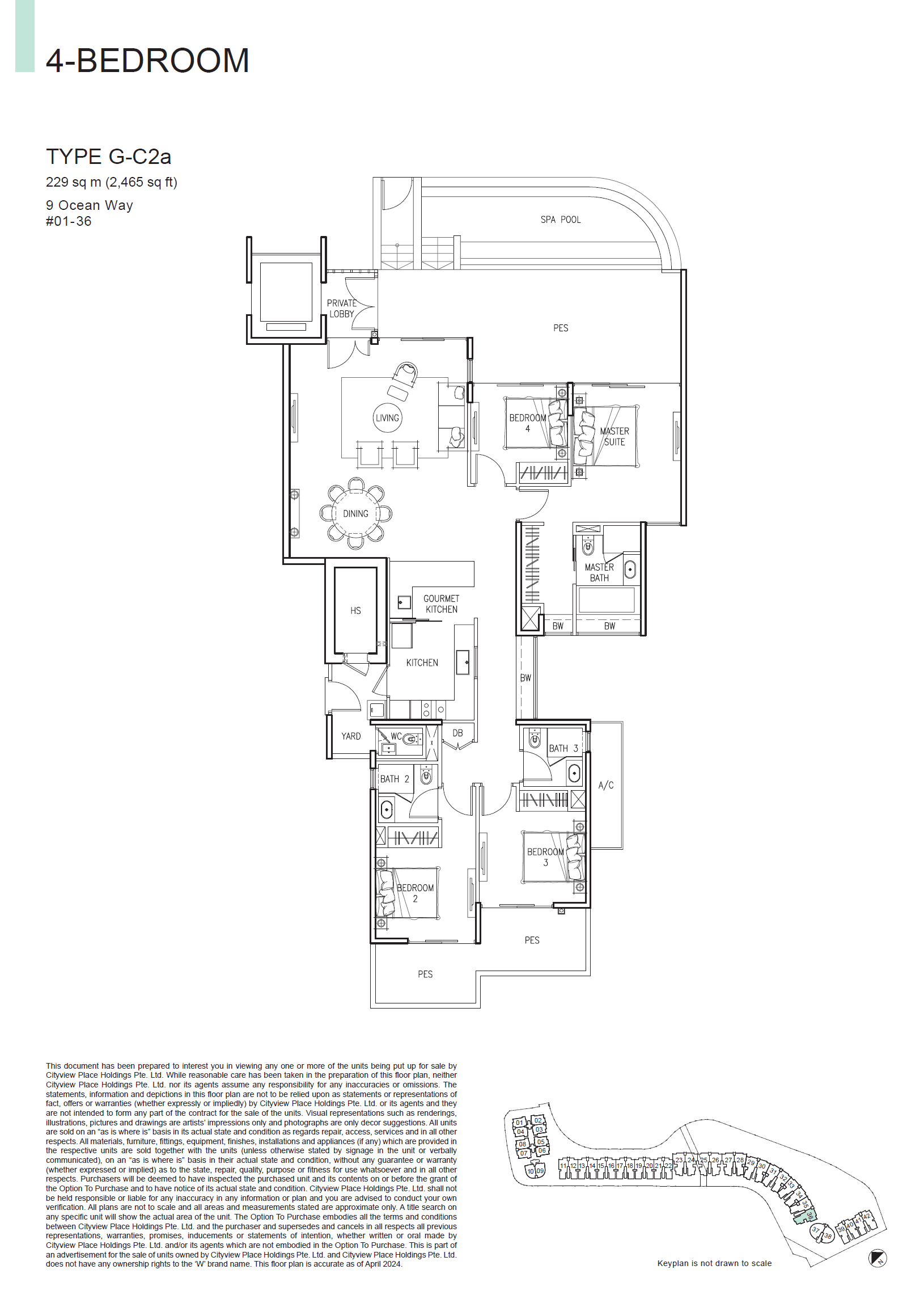The Residences At W Singapore Sentosa Cove 4 Bedroom G-C2a