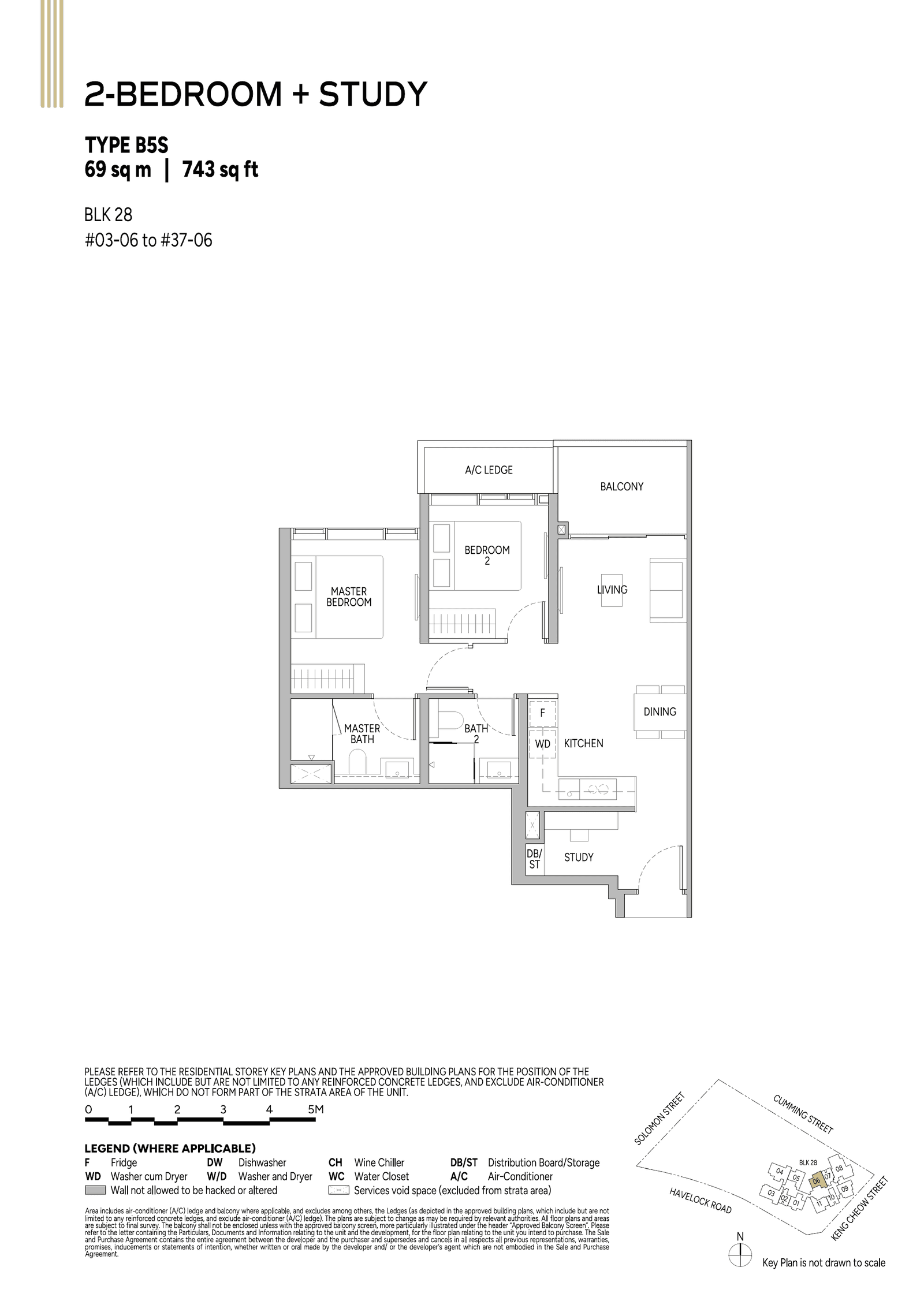 Union Square Residences 2 Bedroom + Study B5S