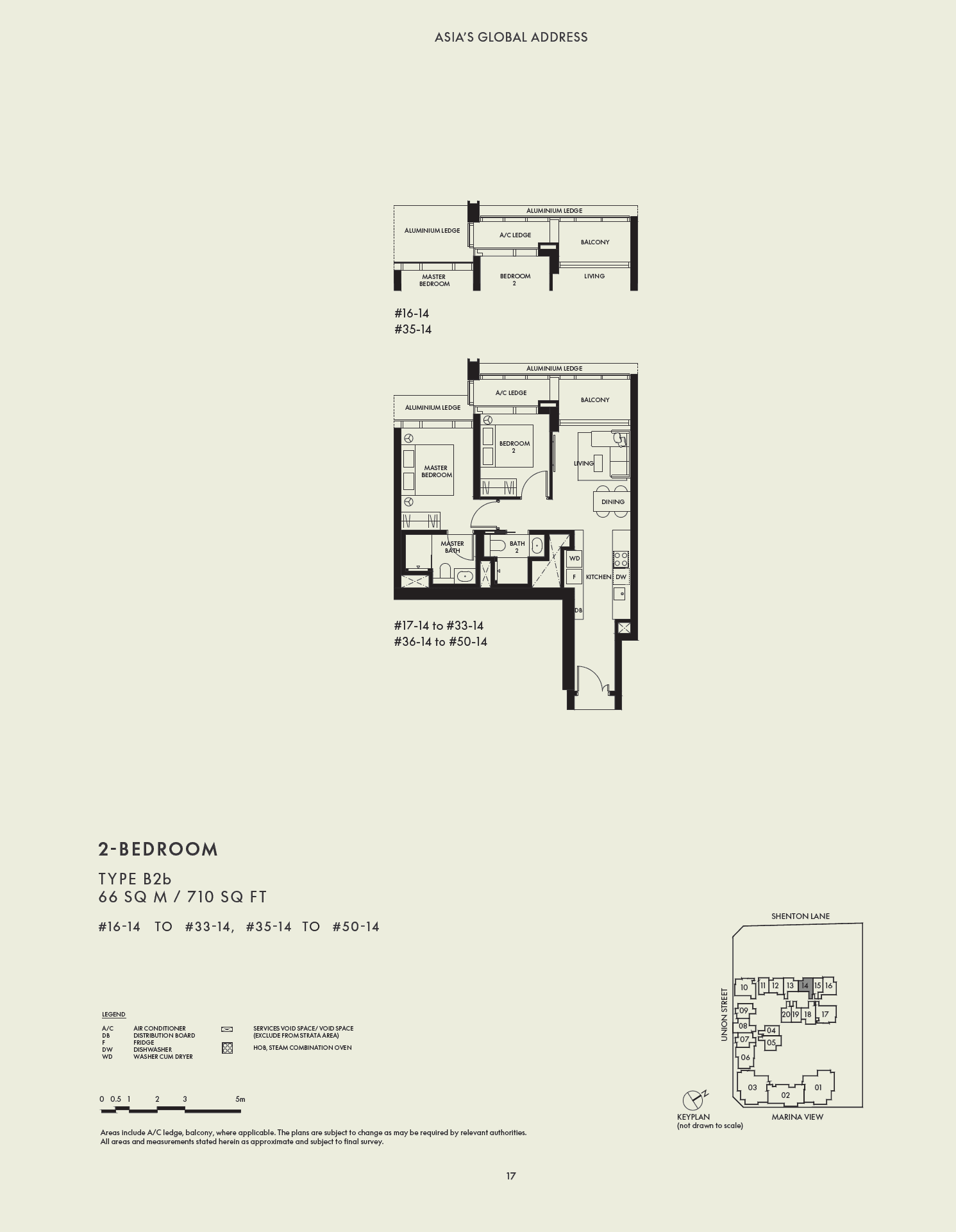 W Residences Marina View - Singapore 滨海景苑 2 Bedroom B2b