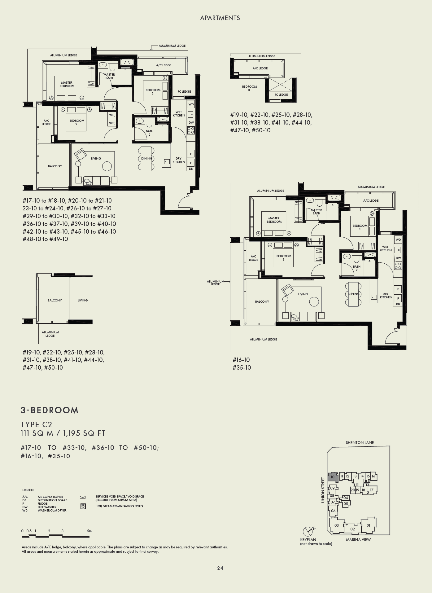 W Residences Marina View - Singapore 滨海景苑 3 Bedroom C2